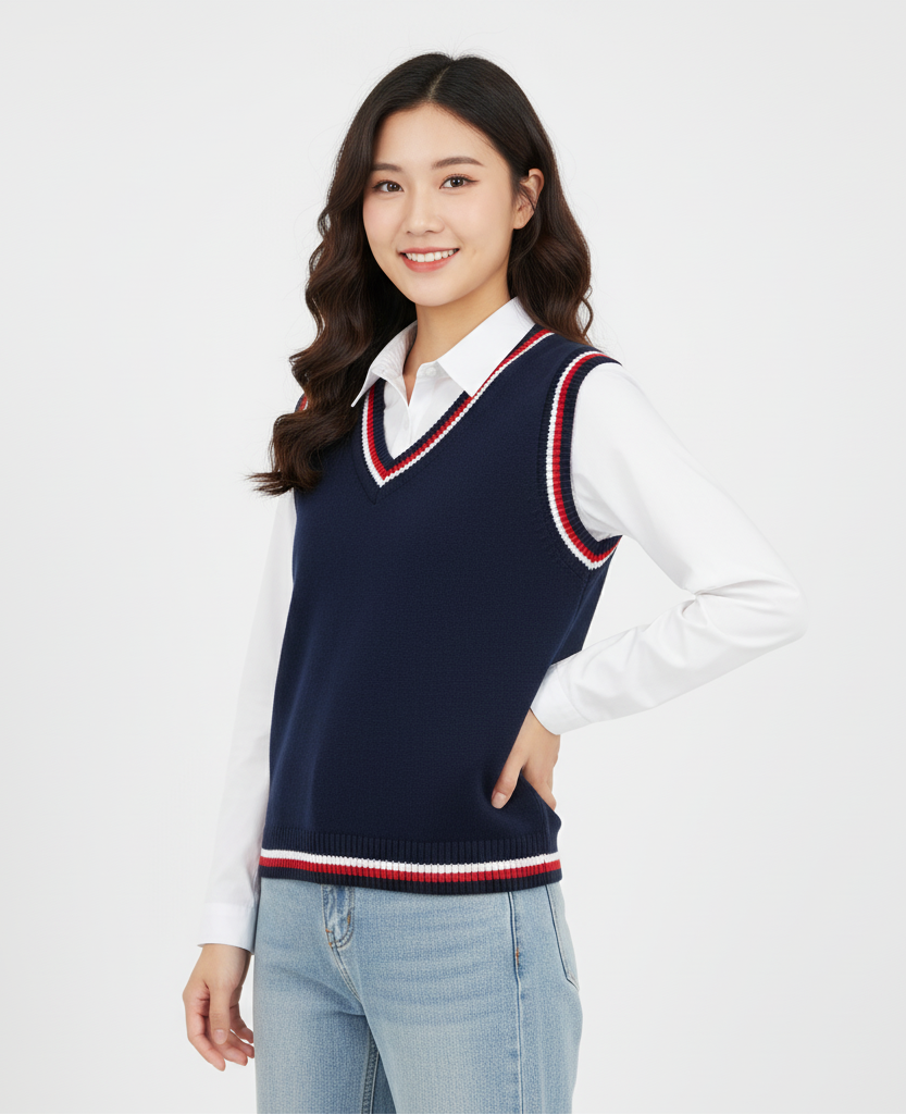 Elowen – Sportieve V-hals Sweater Vest voor Dames