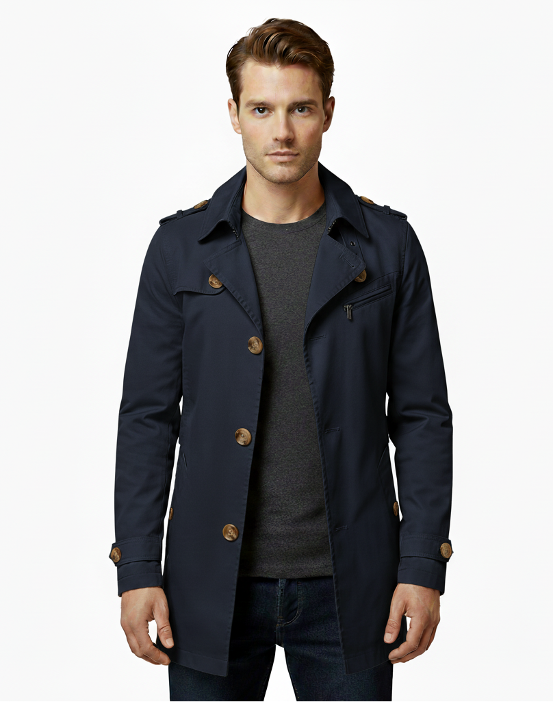 Caspian – Zweireihige Lange Trenchcoat voor Heren | Winter