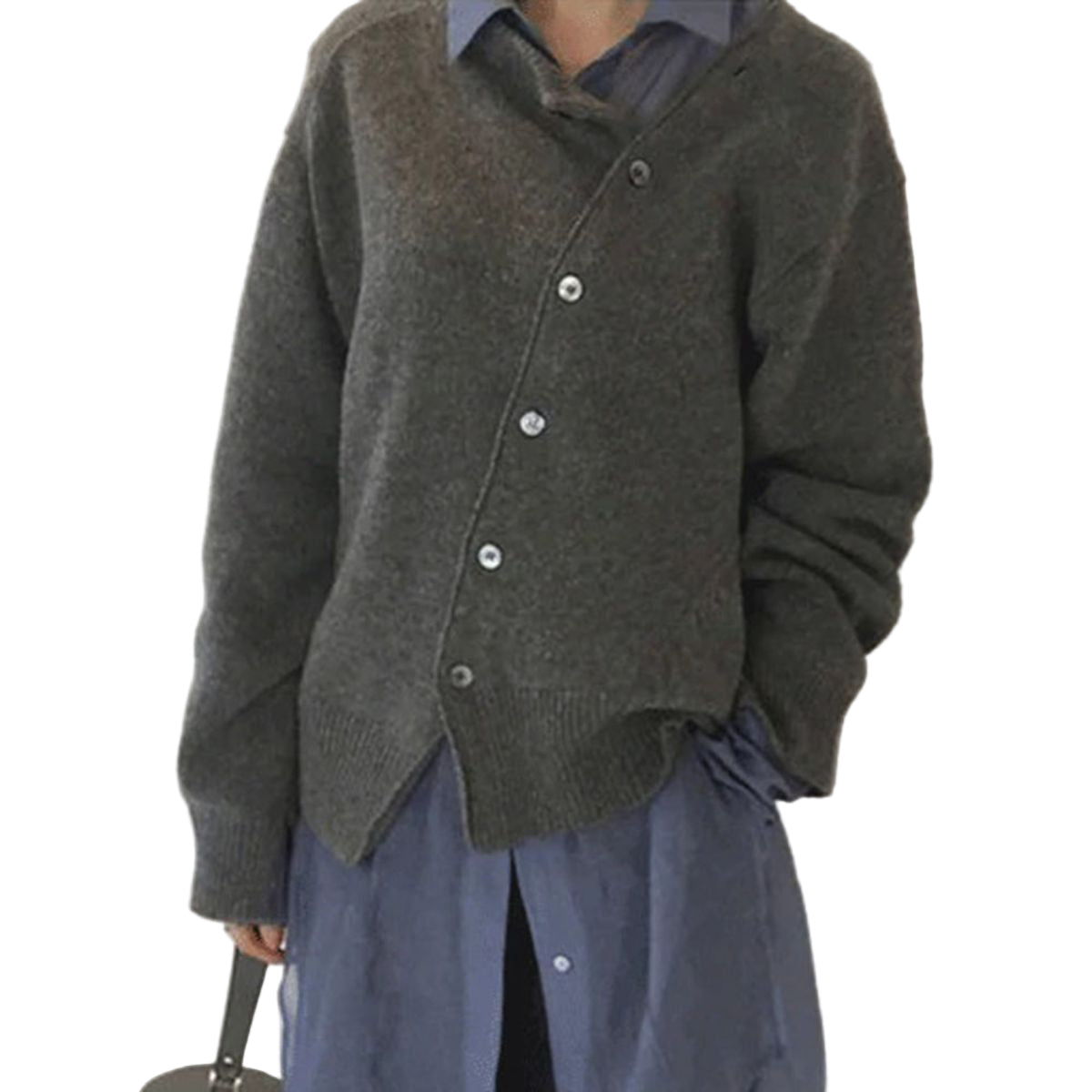 Olivia | Comfortabel kasjmier wikkelvest met speels knoopdetail