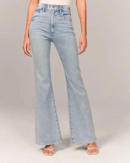 Stijlvolle Flare Jeans met Hoge Taille en Stretch.