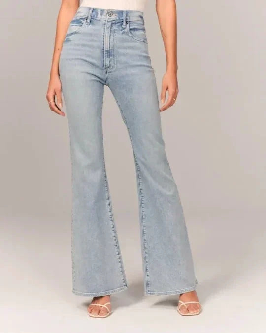 Stijlvolle Flare Jeans met Hoge Taille en Stretch.