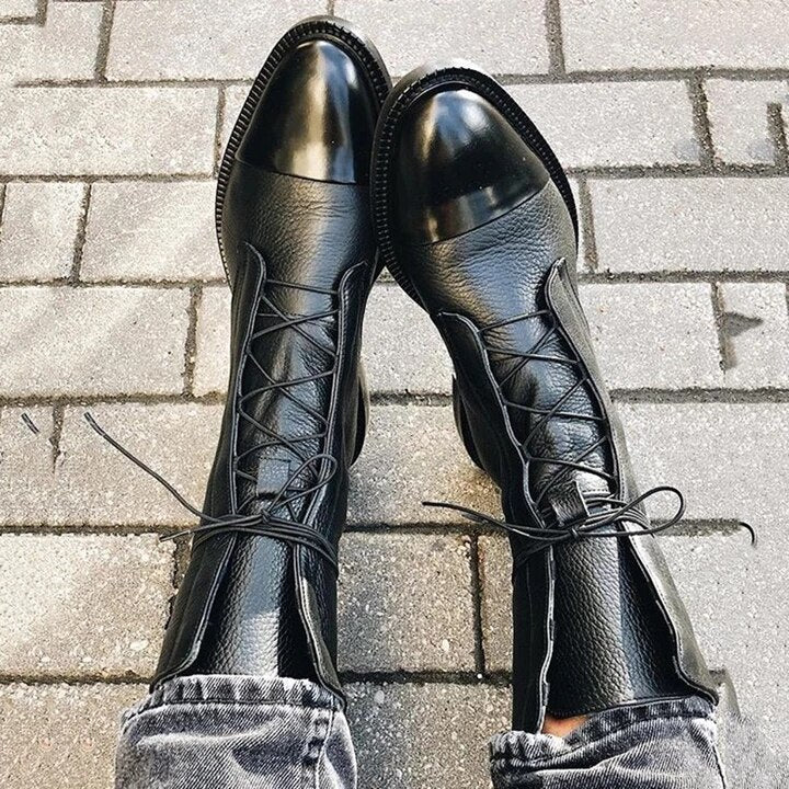 Stijlvolle Retro Hooggehakte Dameslaarzen