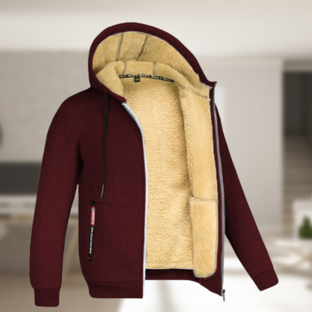 WärmeCapuchon - Stijlvolle Heren Jas met Kap en Fleece voor Herfst en Winter