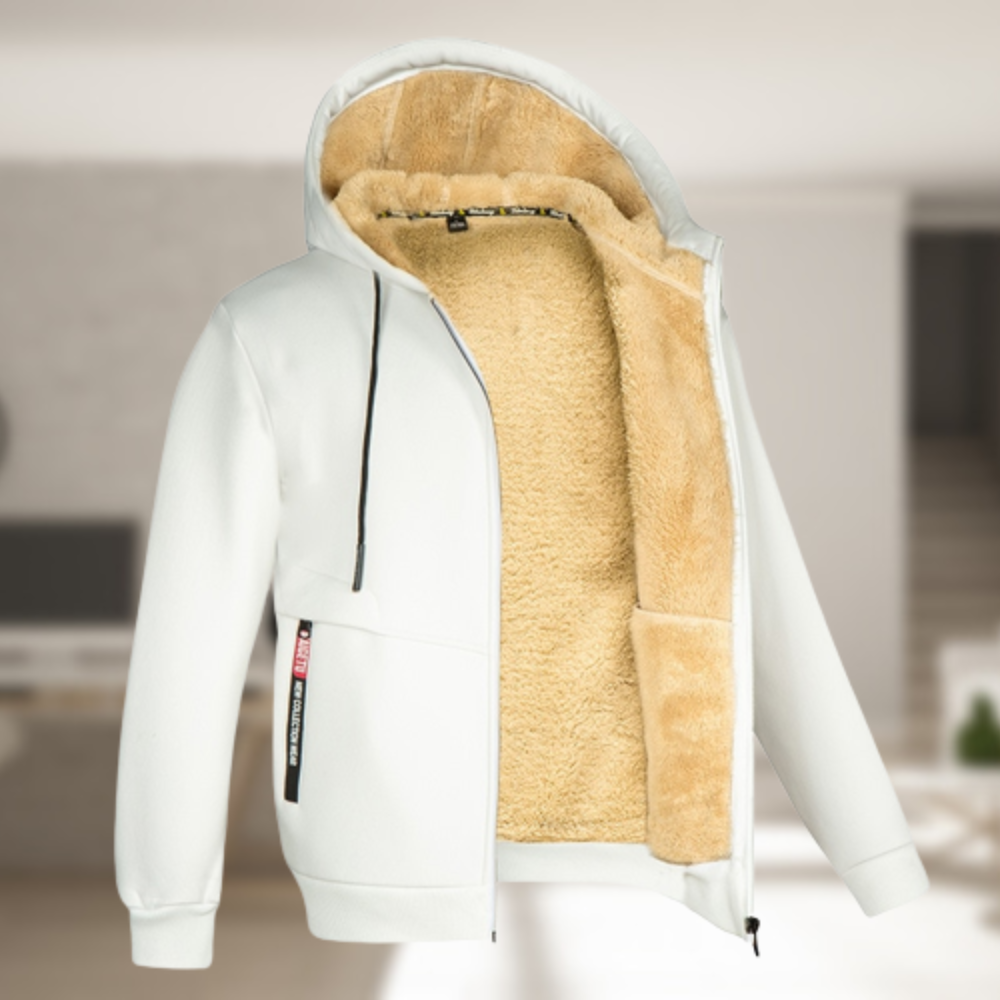 WärmeCapuchon - Stijlvolle Heren Jas met Kap en Fleece voor Herfst en Winter