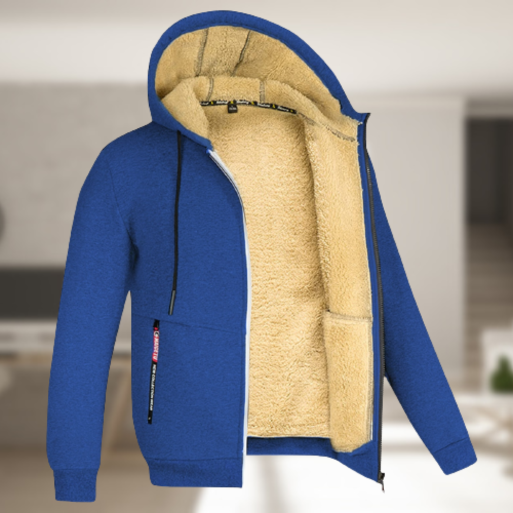 WärmeCapuchon - Stijlvolle Heren Jas met Kap en Fleece voor Herfst en Winter