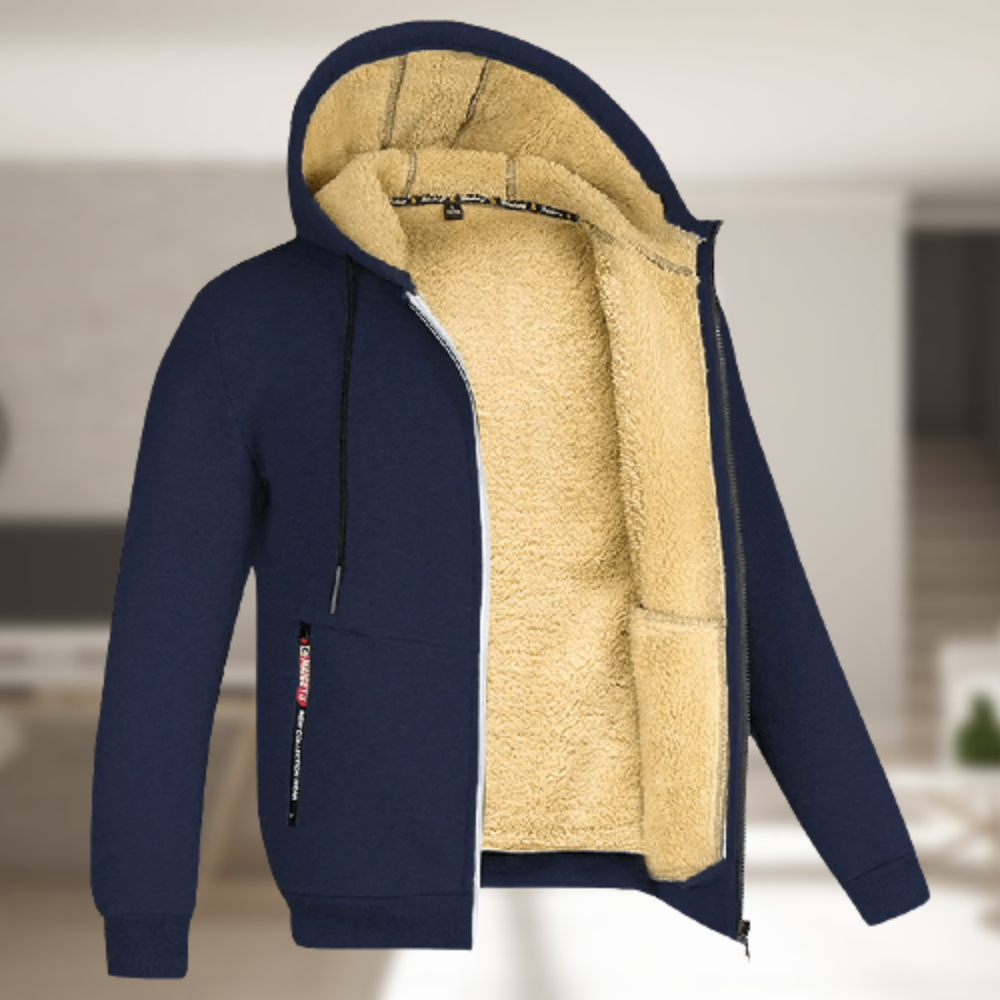WärmeCapuchon - Stijlvolle Heren Jas met Kap en Fleece voor Herfst en Winter