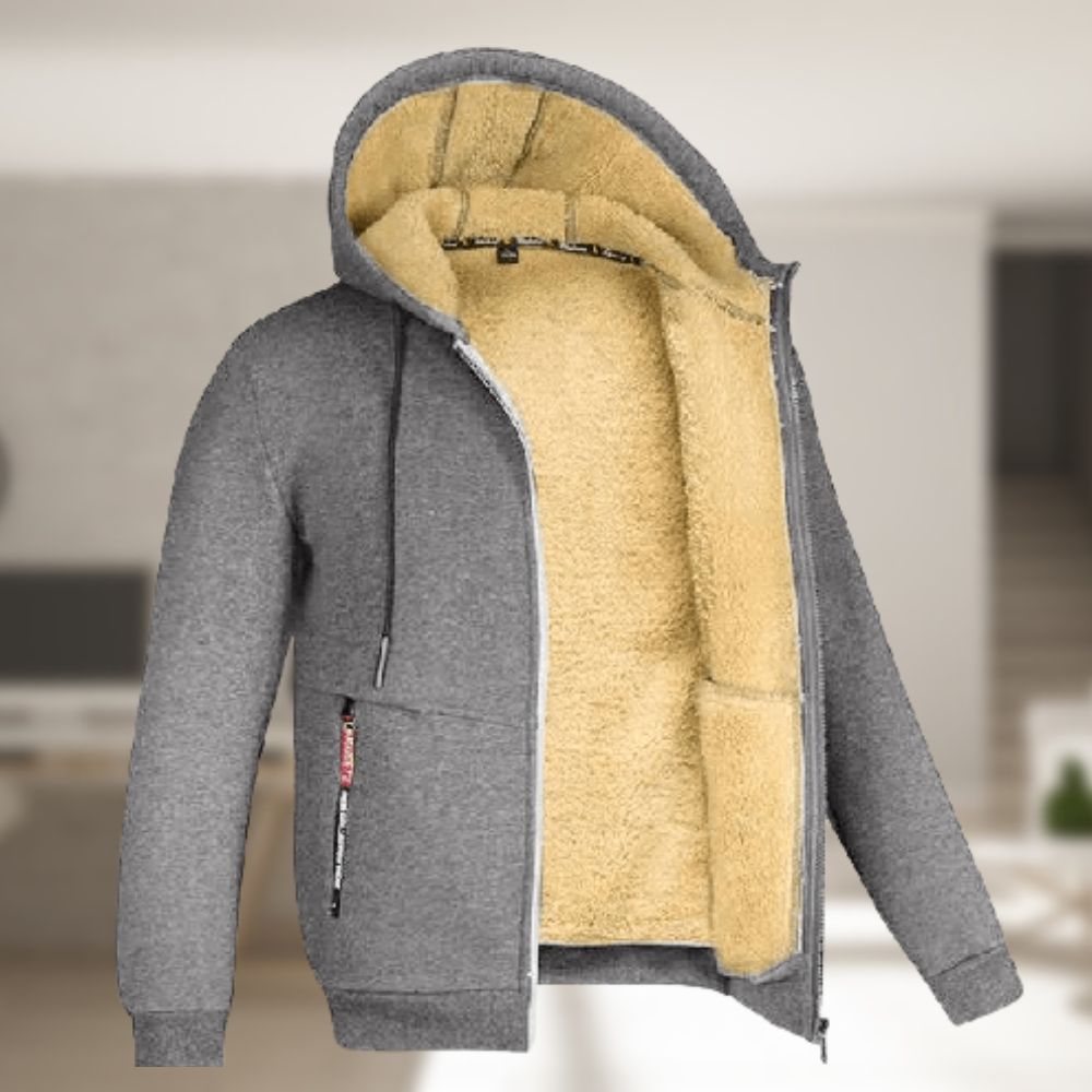 WärmeCapuchon - Stijlvolle Heren Jas met Kap en Fleece voor Herfst en Winter
