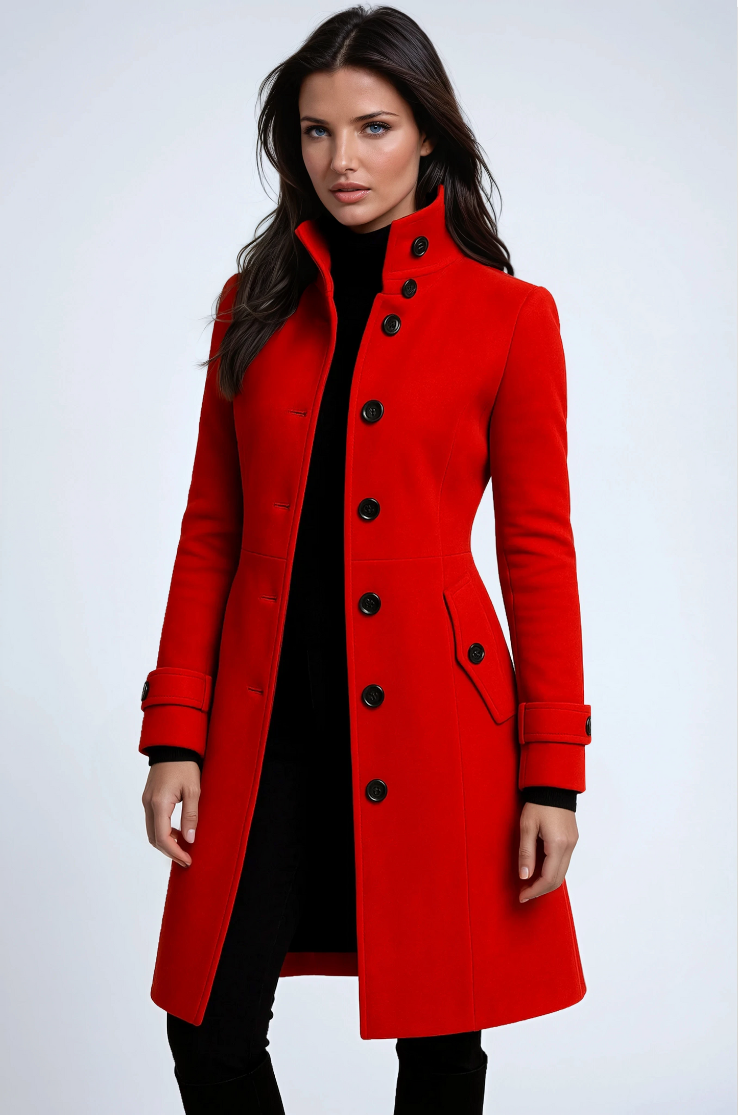 Saffron – Trench Winterjas met Hoge Kraag voor Dames