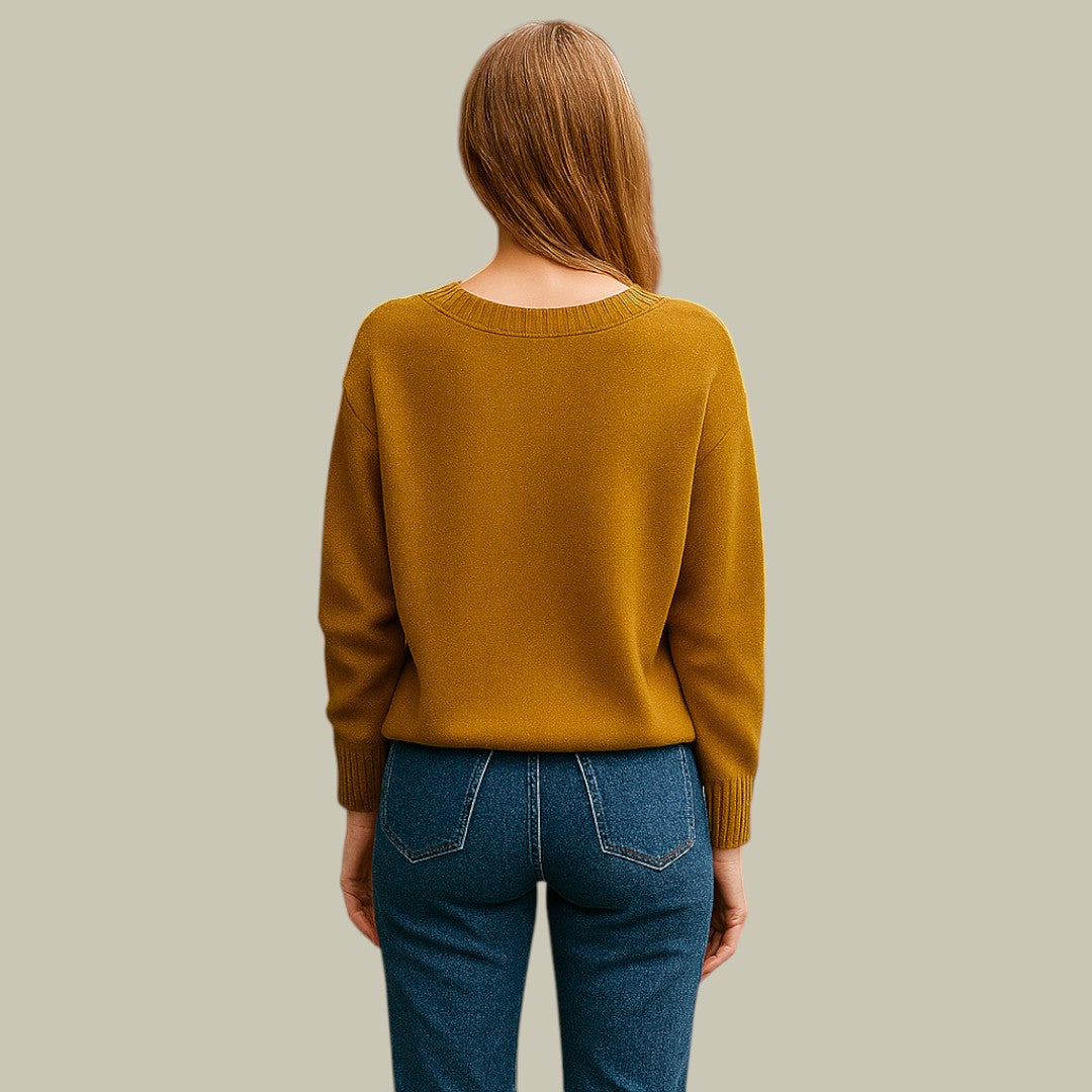 Serena – Luxe Premium Wol V-Hals Trui voor Dames