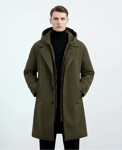 Modecca Heren Trench Puffer Jas – Waterdicht & Warm
