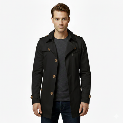 Caspian – Zweireihige Lange Trenchcoat voor Heren | Winter