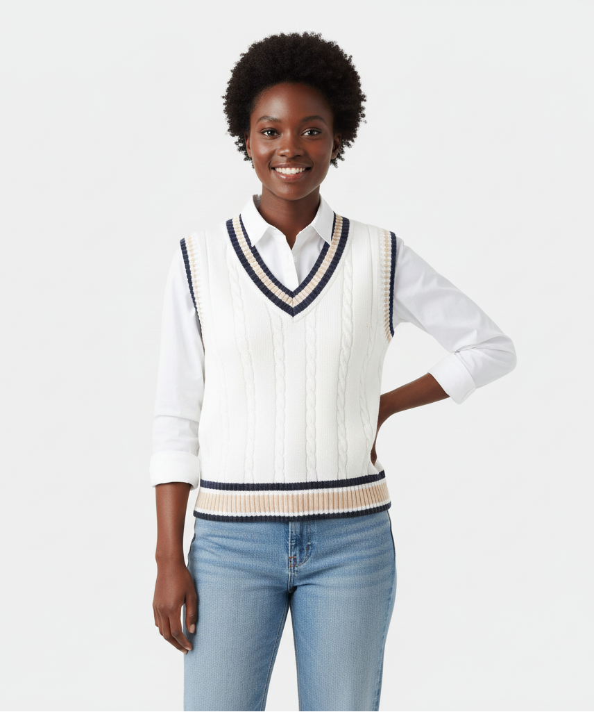 Elowen – Sportieve V-hals Sweater Vest voor Dames