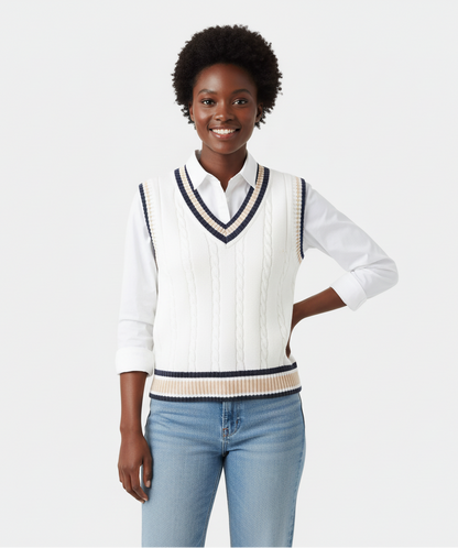 Elowen – Sportieve V-hals Sweater Vest voor Dames