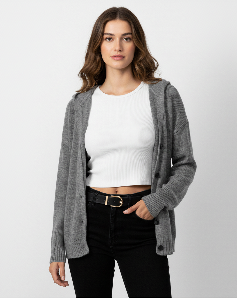 Élodie – Dames Gestrikte Warme Strickjacke met Knopen | Voor Knusse Koude Dagen