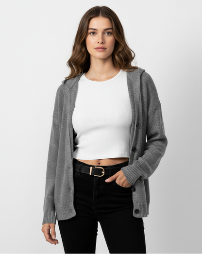 Élodie – Dames Gestrikte Warme Strickjacke met Knopen | Voor Knusse Koude Dagen