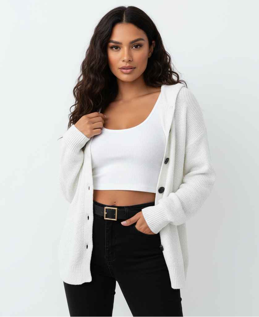 Élodie – Dames Gestrikte Warme Strickjacke met Knopen | Voor Knusse Koude Dagen