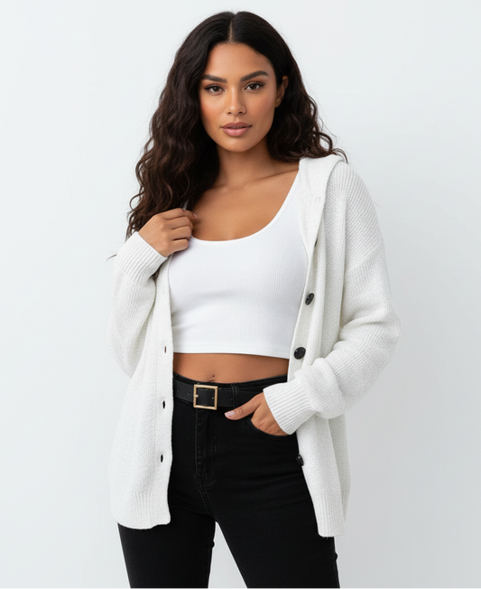 Élodie – Dames Gestrikte Warme Strickjacke met Knopen | Voor Knusse Koude Dagen