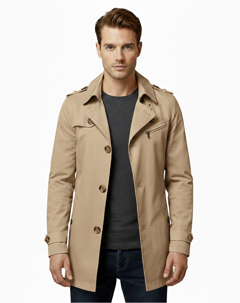 Caspian – Zweireihige Lange Trenchcoat voor Heren | Winter