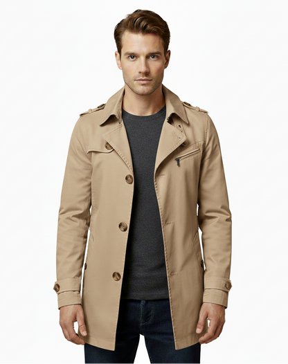 Caspian – Zweireihige Lange Trenchcoat voor Heren | Winter