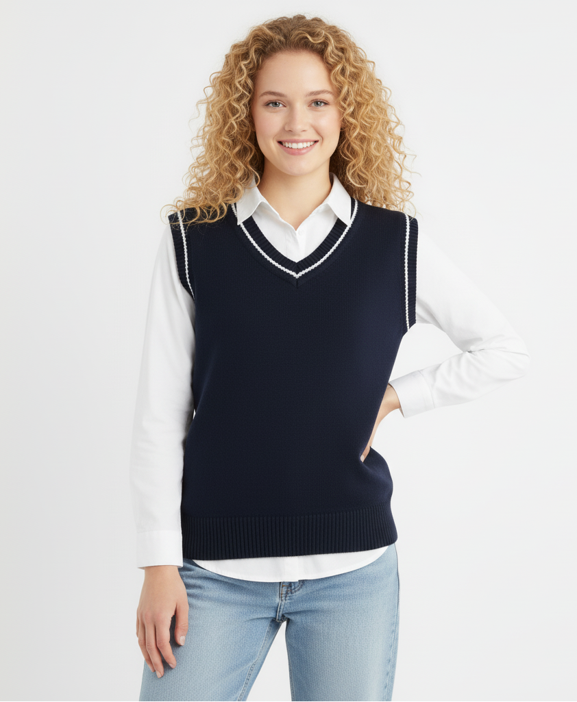 Elowen – Sportieve V-hals Sweater Vest voor Dames