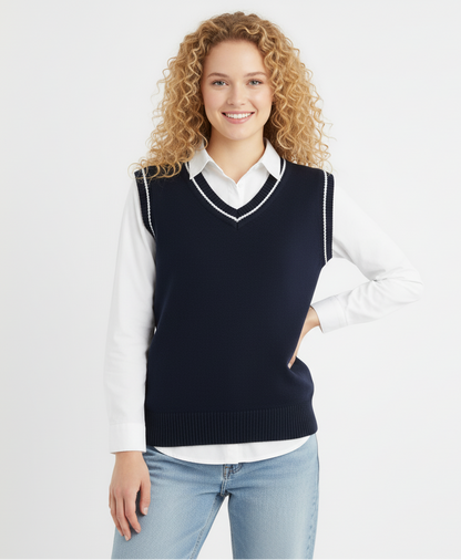 Elowen – Sportieve V-hals Sweater Vest voor Dames