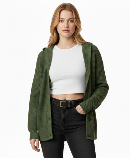 Élodie – Dames Gestrikte Warme Strickjacke met Knopen | Voor Knusse Koude Dagen