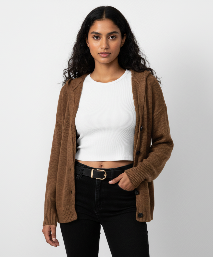 Élodie – Dames Gestrikte Warme Strickjacke met Knopen | Voor Knusse Koude Dagen