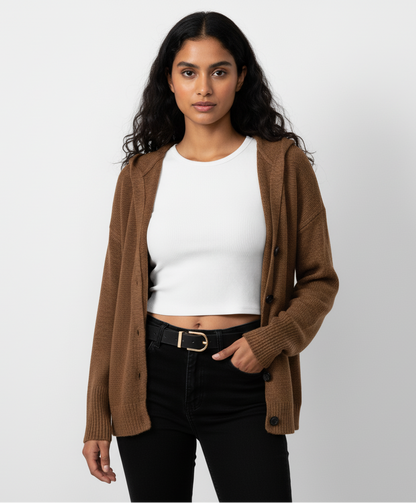 Élodie – Dames Gestrikte Warme Strickjacke met Knopen | Voor Knusse Koude Dagen