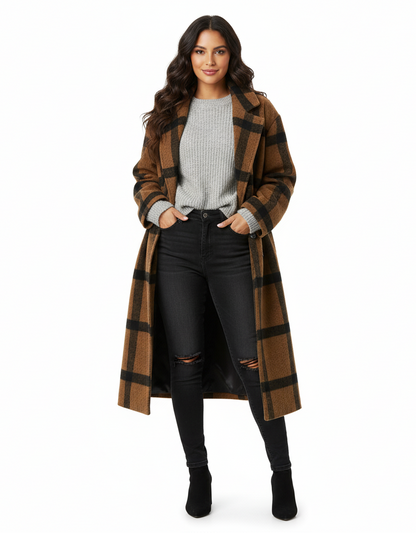 Seraphine – Lange Warme Trenchcoat voor Dames