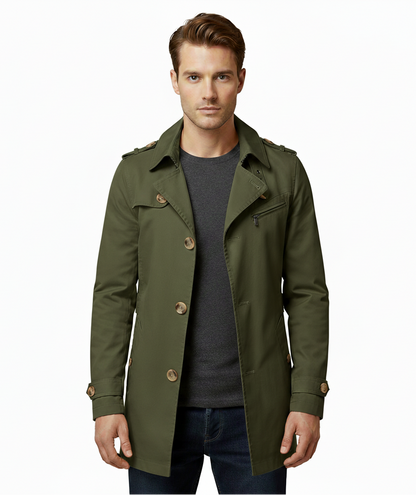 Caspian – Zweireihige Lange Trenchcoat voor Heren | Winter