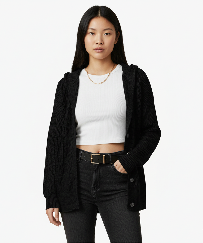 Élodie – Dames Gestrikte Warme Strickjacke met Knopen | Voor Knusse Koude Dagen