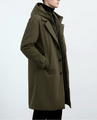 Modecca Heren Trench Puffer Jas – Waterdicht & Warm