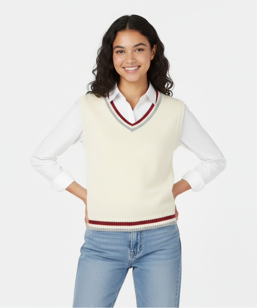 Elowen – Sportieve V-hals Sweater Vest voor Dames