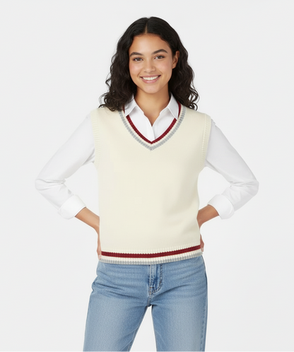 Elowen – Sportieve V-hals Sweater Vest voor Dames