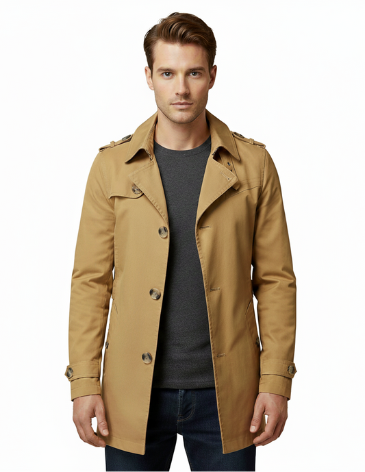 Caspian – Zweireihige Lange Trenchcoat voor Heren | Winter