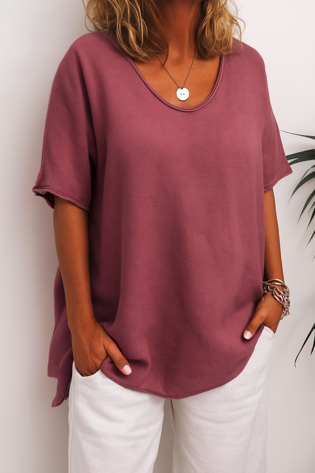 Solenne – Linnen T-Shirt voor Dames