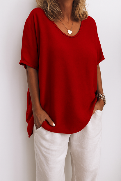 Solenne – Linnen T-Shirt voor Dames