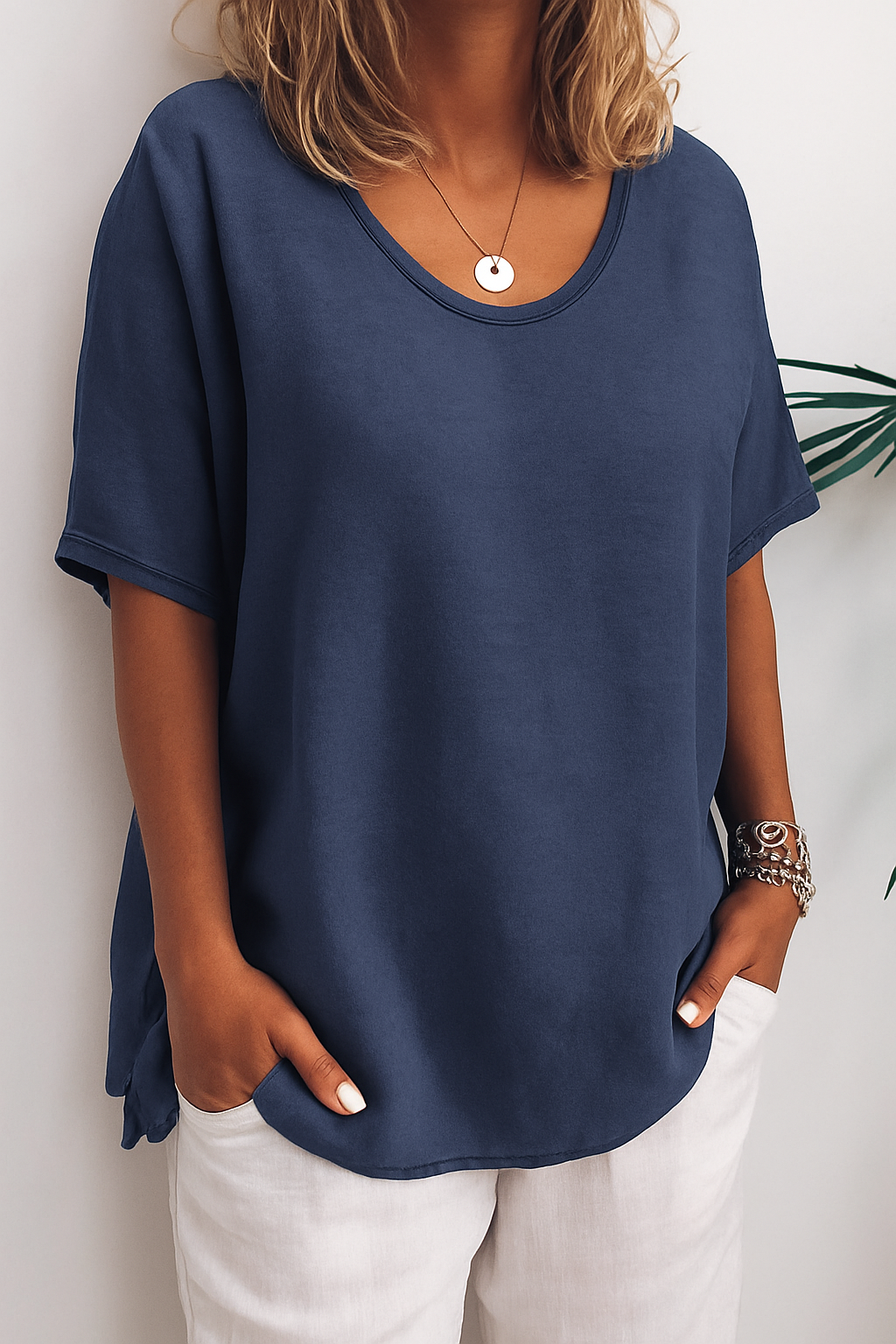 Solenne – Linnen T-Shirt voor Dames