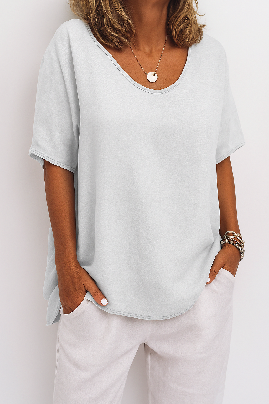 Solenne – Linnen T-Shirt voor Dames