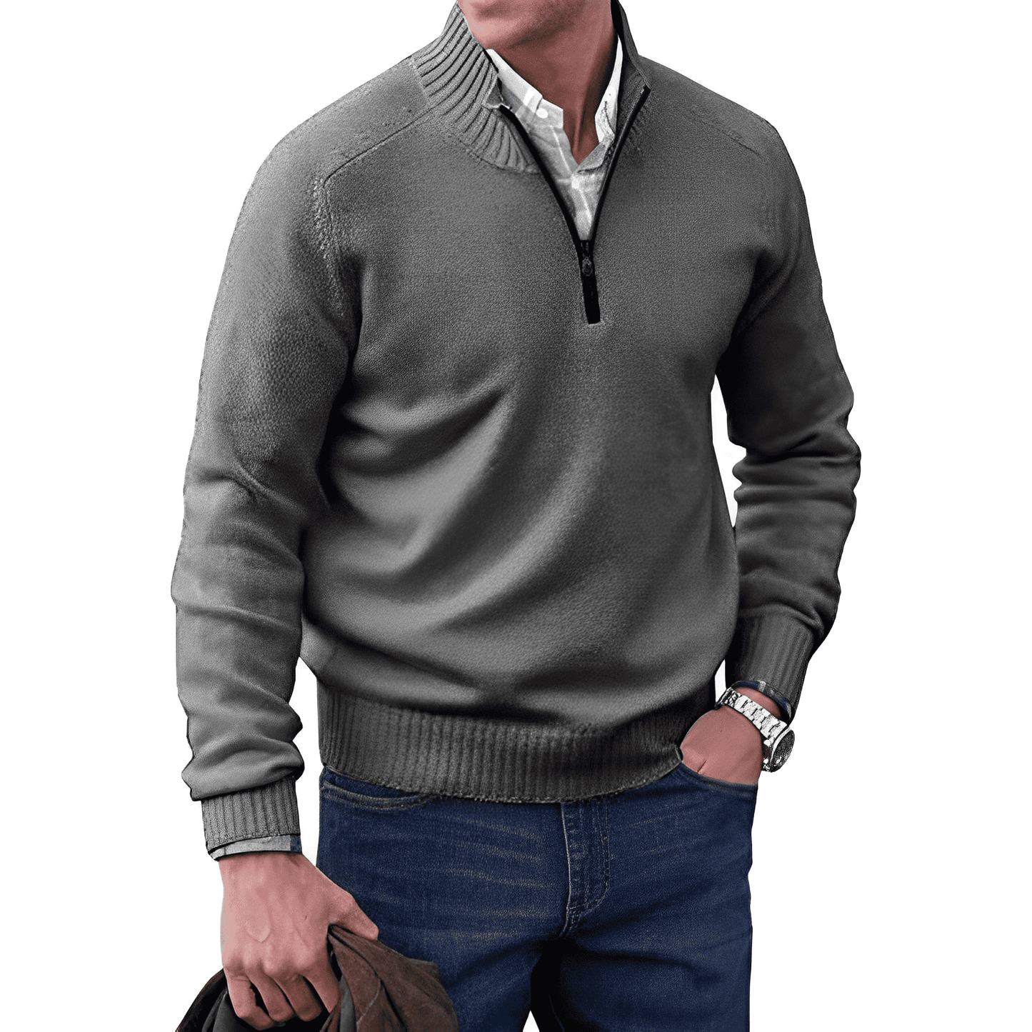 Lucas Kasjmier Luxe Rits-Trui