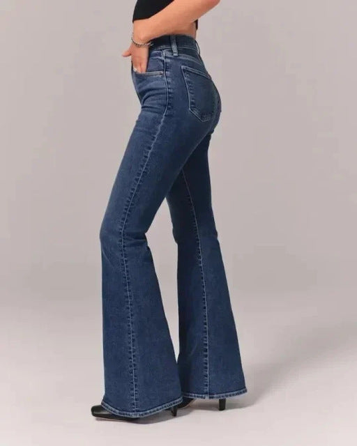 Stijlvolle Flare Jeans met Hoge Taille en Stretch.