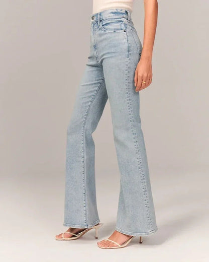 Stijlvolle Flare Jeans met Hoge Taille en Stretch.