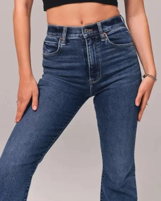 Stijlvolle Flare Jeans met Hoge Taille en Stretch.
