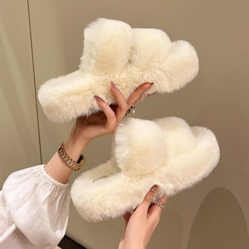 Pluizige Winter Slippers voor Vrouwen