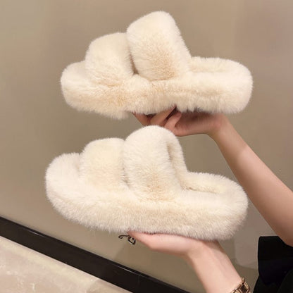Pluizige Winter Slippers voor Vrouwen