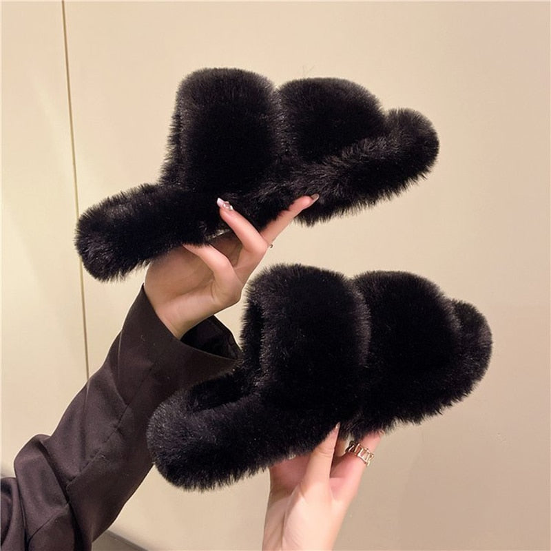 Pluizige Winter Slippers voor Vrouwen