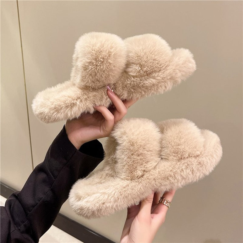 Pluizige Winter Slippers voor Vrouwen