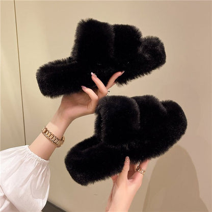 Pluizige Winter Slippers voor Vrouwen