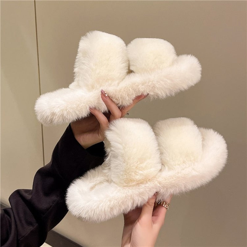 Pluizige Winter Slippers voor Vrouwen
