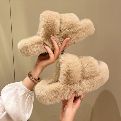 Pluizige Winter Slippers voor Vrouwen